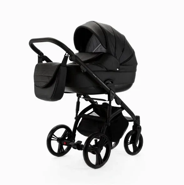 Детская коляска Adamex Lanti Deluxe 2 в 1, LN-SA2 Черная кожа — фото 20, Коляски-Кроватки.Ру