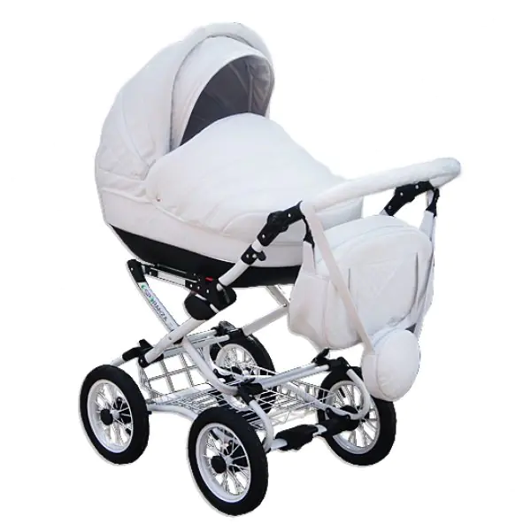 Детская коляска Esperanza Victoria Leatherette кожа 2 в 1 Цвет рамы - Черный - Маленькие колеса — фото 11