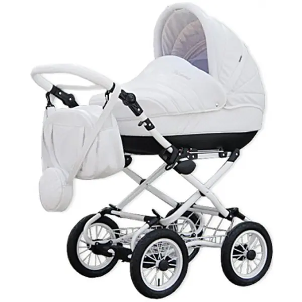 Детская коляска Esperanza Victoria Leatherette кожа 3 в 1 Цвет рамы - Черный - Маленькие колеса — фото 10