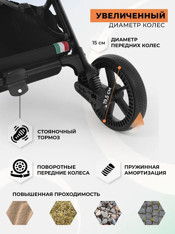 Детская прогулочная коляска Sweet Baby Aura Plus Basic — фото 6