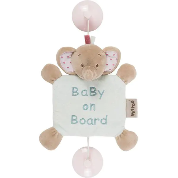 Автомобильный знак Nattou Baby on board Наттоу Беби он боард Charlotte & Rose Слоник 655354 — фото 1