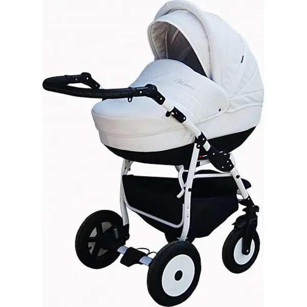 Детская коляска Esperanza Victoria Leatherette кожа 2 в 1 Цвет рамы - Черный - Маленькие колеса — фото 6