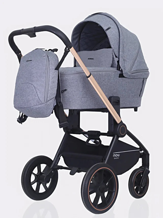 Детская коляска Mowbaby Zoom PU 2 в 1 на золотой раме — фото 4