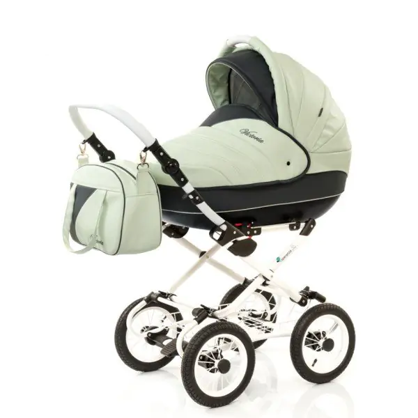 Детская коляска Esperanza Victoria Leatherette кожа 2 в 1 Цвет рамы - Черный - Маленькие колеса — фото 17