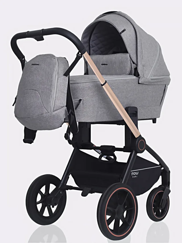 Детская коляска Mowbaby Zoom PU 2 в 1 на золотой раме — фото 2