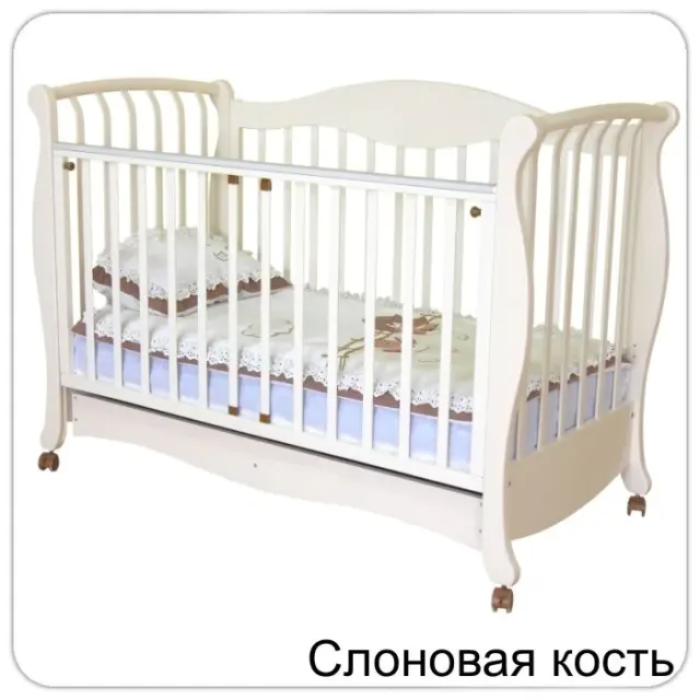 Детская кроватка Красная Звезда Елизавета С-550 колесо — фото 1