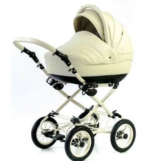 Детская коляска Esperanza Victoria Leatherette кожа 2 в 1 Цвет рамы - Черный - Маленькие колеса — фото 15