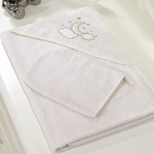 Детское полотенце-уголок + варежка Funnababy Luna Elegant 90 х 90 см — фото 1