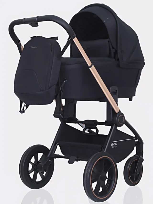 Детская коляска Mowbaby Zoom PU 2 в 1 на золотой раме — фото 1