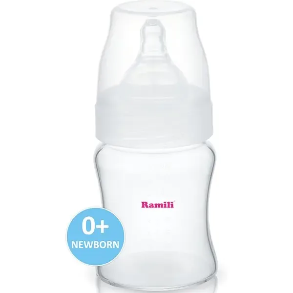 Противоколиковая бутылочка для кормления Ramili Baby AB2100 (210 мл., 0+, слабый поток) — фото 1