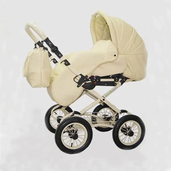 Детская коляска Esperanza Classic Leatherette 2 в 1 кожа Цвет рамы - Бежевый поворотная — фото 4