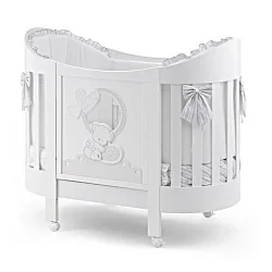 Детская кроватка Italbaby Love Oval с матрасом и комплектом белья из 4 предметов