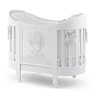 Детская кроватка Italbaby Love Oval с матрасом и комплектом белья из 4 предметов