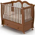 Детская кроватка Nuovita Affetto swing, продольный маятник Орех — Фото