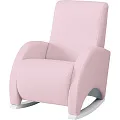 Кресло-качалка Micuna Wing Confort White Leatherette pink искусственная кожа — Фото