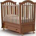 Детская кроватка Nuovita Perla swing, продольный маятник Орех — Фото