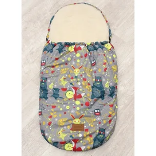 Универсальный меховой конверт AmaroBaby Little Traveller Зверята 145х45 см