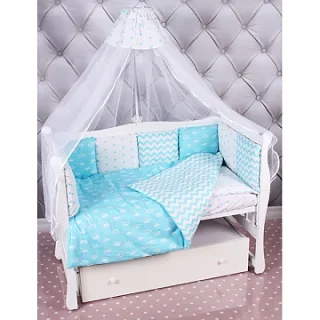 Комплект Premium в кроватку AmaroBaby Royal Baby, 18 предметов (6+12 бортиков), бязь
