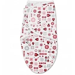 Конверт для пеленания из хлопка на липучке Summer Infant SwaddleMe Божьи Коровки 76950, размер S / M