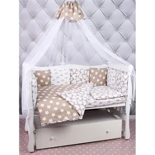 Универсальный комплект постели в кроватку AmaroBaby Soft, 19 предметов