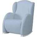 Кресло-качалка Micuna Wing Flor White Leatherette blue искусственная кожа — Фото