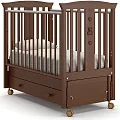 Детская кроватка Nuovita Fasto swing, продольный маятник Орех — Фото