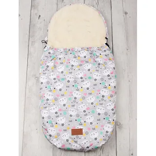 Универсальный меховой конверт AmaroBaby Little Traveller Котики 145х45 см