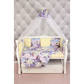 Комплект Premium в кроватку AmaroBaby Сонное Царство, 19 предметов (7+12 бортиков), бязь