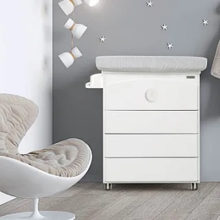 Пеленальный комод Micuna White Moon с ванночкой, с кристаллами Swarovski