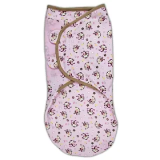 72040 Конверт для пеленания из хлопка на липучке Summer Infant SwaddleMe размер L (Мартышки)