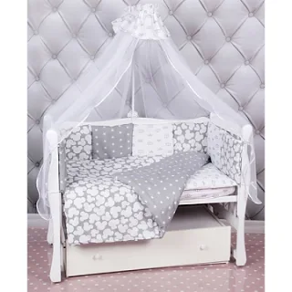 Комплект постели в кроватку AmaroBaby Silver, 18 предметов