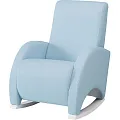 Кресло-качалка Micuna Wing Confort White Leatherette blue искусственная кожа — Фото