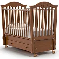 Детская кроватка Nuovita Sorriso swing, продольный маятник Орех — Фото