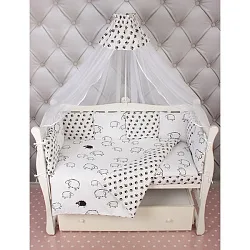 Бортик в кроватку AmaroBaby Home Elite, 12 подушек, поплин/бязь