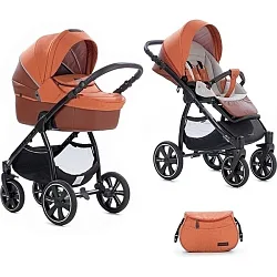 Детская коляска Noordi Fjordi Sport Leather Melange 2 в 1, ткань+эко-кожа