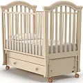 Детская кроватка Nuovita Perla swing, продольный маятник Слоновая Кость — Фото