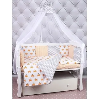 Универсальный комплект постели в кроватку AmaroBaby Lucky, 19 предметов