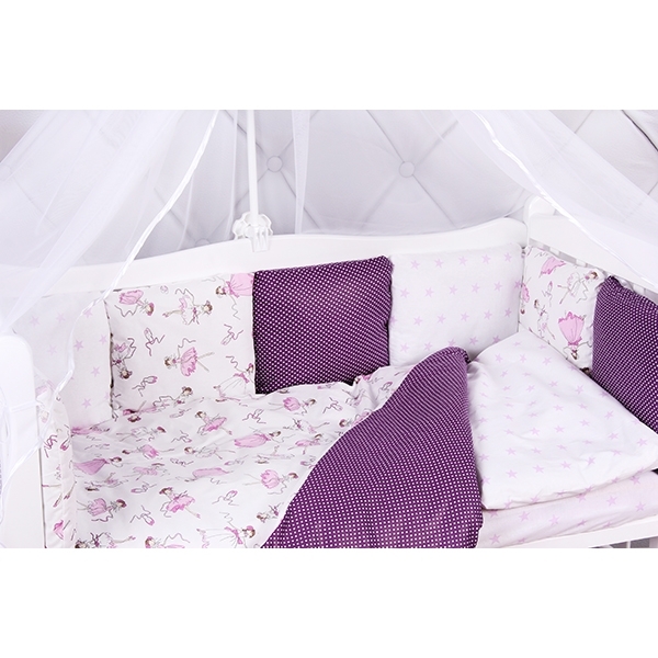 Комплект постели в кроватку AmaroBaby Амели, 15 предметов, бязь