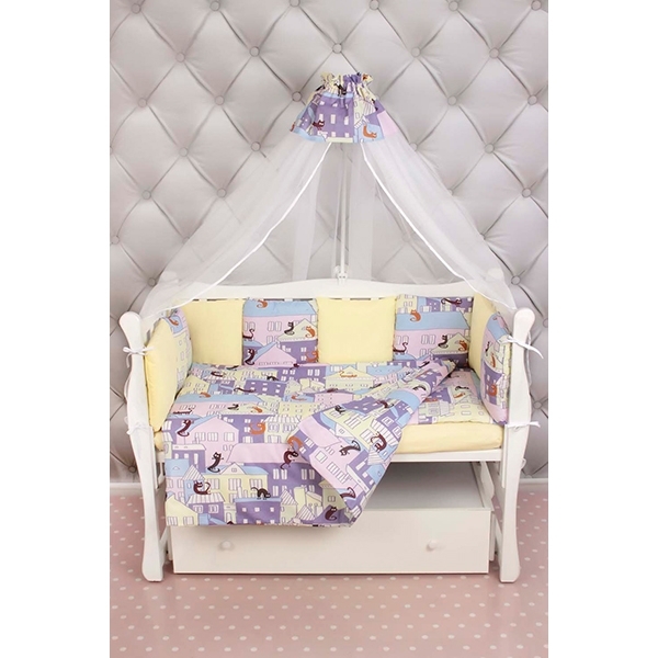 Комплект Premium в кроватку AmaroBaby Сонное Царство, 19 предметов (7+12 бортиков), бязь