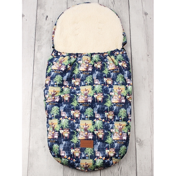 Универсальный меховой конверт AmaroBaby Little Traveller Лес 145х45 см