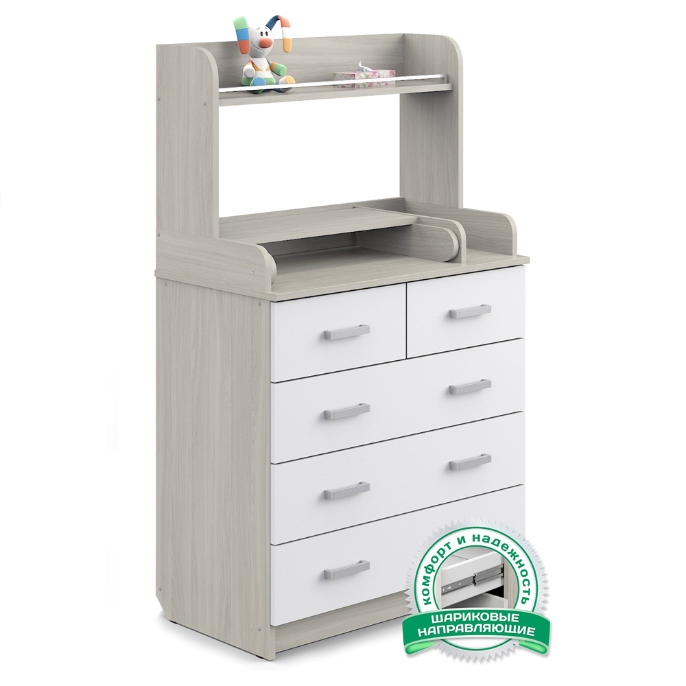 Пеленальный комод Атон М Сириус-2 805 ЛДСП с полкой - Фото