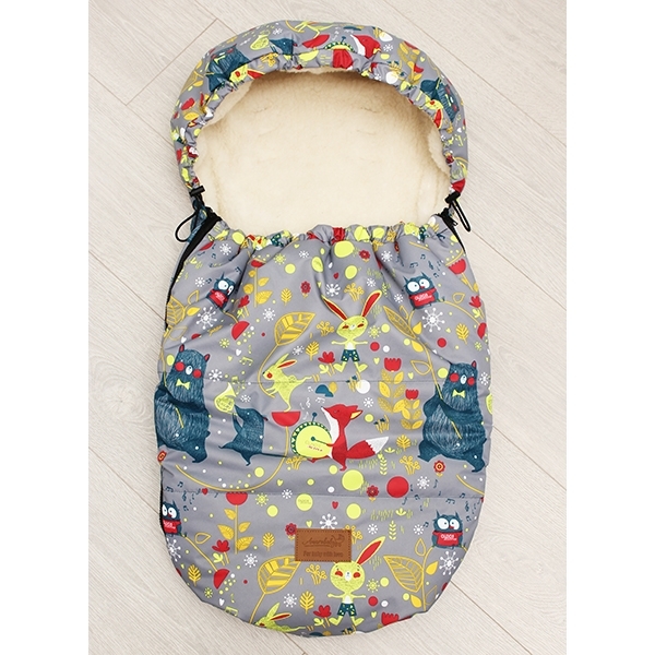 Универсальный меховой конверт AmaroBaby Little Friend Зверята 80х45 см