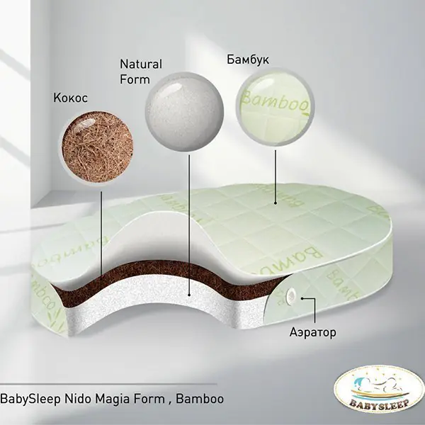 Овальный матрас BabySleep Nido Magia Form Bamboo