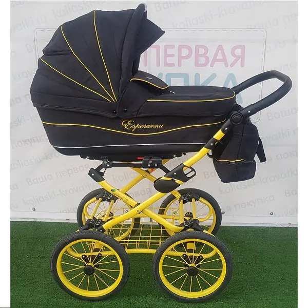 Детская коляска Esperanza Classic Leatherette 2 в 1 (100% замшевая ткань -Большие колеса)