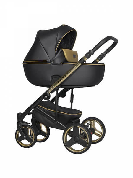 Детская коляска Riko Basic Ozon Premium 3 в 1 на золотой раме — архивное фото