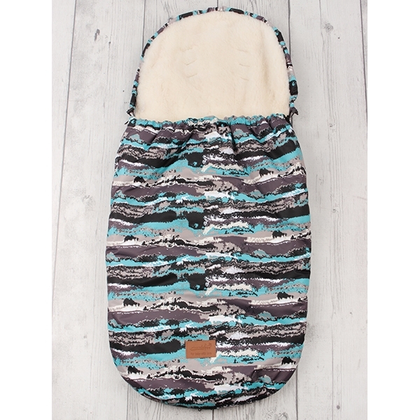 Универсальный меховой конверт AmaroBaby Little Traveller Милитари 145х45 см