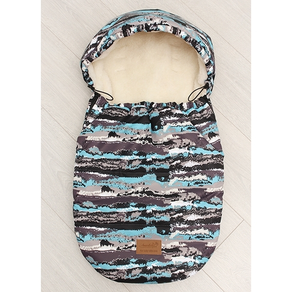 Универсальный меховой конверт AmaroBaby Little Friend Милитари 80х45 см