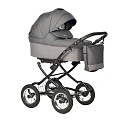 Детская коляска Indigo Barbara Classic 2021 2 в 1 на черной раме (Ba 05 т.серый
						
					) — Фото