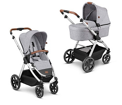Детская коляска ABC-Design Swing 2 в 1 на белой раме Детская коляска ABC-Design Swing 2 в 1 на белой раме