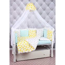 Бортик в кроватку AmaroBaby Happy Baby, 12 подушек, бязь Бортик в кроватку AmaroBaby Happy Baby, 12 подушек, бязь